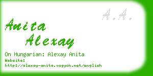 anita alexay business card